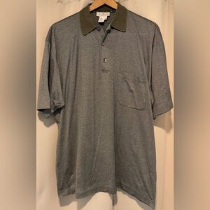 Ermenegildo Zegna Made Italy Polo Shirt L 52 Cotton Micro Stripe 🇮🇹 EUC